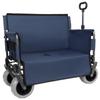 3-in-1 Convertible Folding Wagon Cart with Bench Seat & 180L Storage - 500lbs Heavy-Duty All-Terrain Wagon for Camping, Beach, Sports & Garden Use (Dark Blue +9"x4" Wheels) view 1