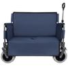 3-in-1 Convertible Folding Wagon Cart with Bench Seat & 180L Storage - 500lbs Heavy-Duty All-Terrain Wagon for Camping, Beach, Sports & Garden Use (Dark Blue +9"x4" Wheels) view 2