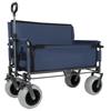 3-in-1 Convertible Folding Wagon Cart with Bench Seat & 180L Storage - 500lbs Heavy-Duty All-Terrain Wagon for Camping, Beach, Sports & Garden Use (Dark Blue +9"x4" Wheels) view 3