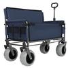 3-in-1 Convertible Folding Wagon Cart with Bench Seat & 180L Storage - 500lbs Heavy-Duty All-Terrain Wagon for Camping, Beach, Sports & Garden Use (Dark Blue +9"x4" Wheels) view 4