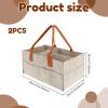 2Pcs Baby Diaper Caddy with Dividers Portable Felt Diaper Caddy Organizer with Handle Practical Baby Basket Organizer Nursery for Home Car view 2