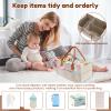 2Pcs Baby Diaper Caddy with Dividers Portable Felt Diaper Caddy Organizer with Handle Practical Baby Basket Organizer Nursery for Home Car view 3