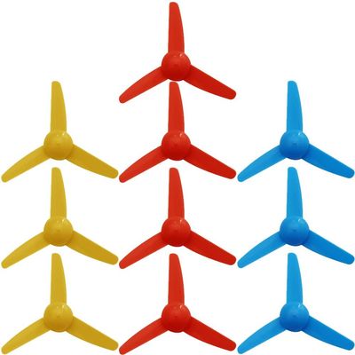 10 Pcs Motor Shaft Propeller, Fan Shape 3-Blade Plastic Straight Propeller for DIY Model Airplane Science Education Toys Motor Rc Boat Micro