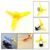 10 Pcs Motor Shaft Propeller, Fan Shape 3-Blade Plastic Straight Propeller for DIY Model Airplane Science Education Toys Motor Rc Boat Micro view 4