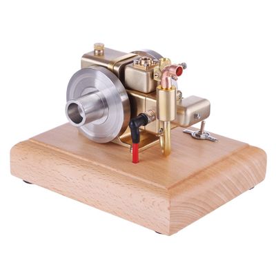 Hit and Miss Engine Model Kit That Works  M17 1.6cc Water-Cooled 4-Stroke Gasoline Engine Model That Runswith Wooden Base Physical Experiment Kit for Adults Enthusiasts