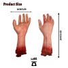 2Pcs Halloween Severed Hands Plastic Soft Hand Body Parts for Haunted House Halloween Scary Fake Arms Decoration Cosplay Prank Party Prop Indoor Outdoor view 2