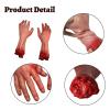2Pcs Halloween Severed Hands Plastic Soft Hand Body Parts for Haunted House Halloween Scary Fake Arms Decoration Cosplay Prank Party Prop Indoor Outdoor view 3