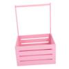 Abaodam Wooden Baby Shower Crates Storage Crate Hamper With Handle Welcome Present Basket For Newborn Boys Girls Pregnancy New Parents Pink view 1