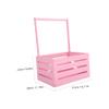 Abaodam Wooden Baby Shower Crates Storage Crate Hamper With Handle Welcome Present Basket For Newborn Boys Girls Pregnancy New Parents Pink view 2