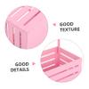 Abaodam Wooden Baby Shower Crates Storage Crate Hamper With Handle Welcome Present Basket For Newborn Boys Girls Pregnancy New Parents Pink view 3