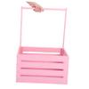 Abaodam Wooden Baby Shower Crates Storage Crate Hamper With Handle Welcome Present Basket For Newborn Boys Girls Pregnancy New Parents Pink view 4