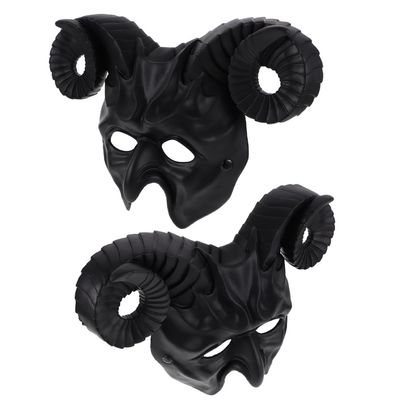 Abaodam 2 Pcs Animal Horns Masks Half Face Devil Mask for Carnival Cosplay Halloween Decor Prop Musical Party