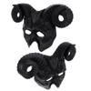 Abaodam 2 Pcs Animal Horns Masks Half Face Devil Mask for Carnival Cosplay Halloween Decor Prop Musical Party view 1