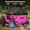 Hikiddo 2 Seater Ride on Car for Kids, 12V Electric Car Ride on Toy for Kids Age 4-8 w/Remote Control, Capacity 150lbs - Pink view 3