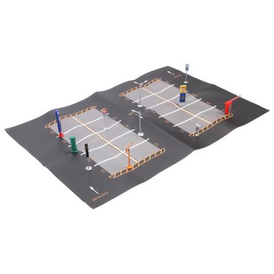 Nurnesy Miniature Traffic Road Model Toy City Road Infrastructure Set Lifelike Simulation ABS Material with Rounded Corners for Kids Play Learning Display (English Style A)