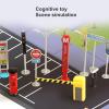 Nurnesy Miniature Traffic Road Model Toy City Road Infrastructure Set Lifelike Simulation ABS Material with Rounded Corners for Kids Play Learning Display (English Style A) view 2