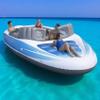 6-Person Inflatable Yacht Dock | Floating Lounge Island with Cooler  13.8 ft Long | Boat Dock Platform for Relaxing & Swimming view 1