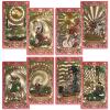 EGCUQ 78 Pink Tarot Cards with Guide Book,Gold Foil Rider Waite Tarot Deck PVC for Beginners to Expert (Pink) view 1