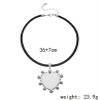 ZYIBPMSJKQCFK Vintage HeartShaped Alloy Enamel Pendant Necklace,black,36+7cm view 3