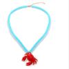 ZYIBPMSJKQCFK Red Pendant Glass Bead Enamel Animal Necklace,blue,64+7CM view 1