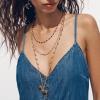 Bohemian Multi Layered Handmade Enamel Animal Pendant Vintage Alloy Necklace,red,82+7CM view 2