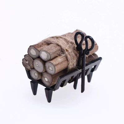 1:12 Miniature Doll House Accessories and Furniture Including Firewood, Firewood Rack, Clip,The Tiny Things Suitable for Dollhouse Outdoor Indoor Kitchen Play Decoration