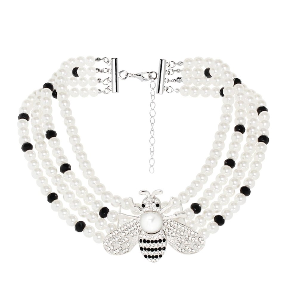 4.5cm Pearl Animal Pendant Necklace,white,42+7cm