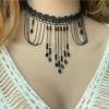 ZYIBPMSJKQCFK Female Masquerade Ball Lace Festival Party Vintage Necklace,black,32+7cm view 3