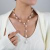Baroque Pearl Minimalist Long Necklace Accessory,white,42.5cm view 3