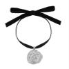 ZYIBPMSJKQCFK 5.3 * 5.3cm Retro Alloy Pendant Bow Tie Strap Necklace,golden,100cm view 2