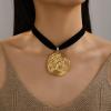 ZYIBPMSJKQCFK 5.3 * 5.3cm Retro Alloy Pendant Bow Tie Strap Necklace,golden,100cm view 3