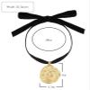 ZYIBPMSJKQCFK 5.3 * 5.3cm Retro Alloy Pendant Bow Tie Strap Necklace,golden,100cm view 4