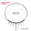 ZYIBPMSJKQCFK Punk Splicing Chain Black Bead Rivet Pendant Necklace,silvery,46+5cm view 3