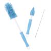 1Pc Rotating Silicone Bottle Cleaning Brush with Case Multi Functional Feeder Brush for Easy Cleaning and Storage Blue view 1