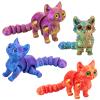 4Pcs 3D Printed Cat Toy Flexible 3D Printed Toy Statue Adorable Cat Model with Movable Joints for Home Office Decor view 1