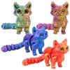 4Pcs 3D Printed Cat Toy Flexible 3D Printed Toy Statue Adorable Cat Model with Movable Joints for Home Office Decor view 2