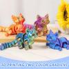 4Pcs 3D Printed Cat Toy Flexible 3D Printed Toy Statue Adorable Cat Model with Movable Joints for Home Office Decor view 3