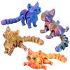 4Pcs 3D Printed Cat Toy Flexible 3D Printed Toy Statue Adorable Cat Model with Movable Joints for Home Office Decor view 4