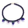 ZYIBPMSJKQCFK Handmade Bead Flower Pendant Fruit Collarbone Necklace For Women,blue,42.5+7CM view 1