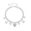 ZYIBPMSJKQCFK 2.7 * 2.7cm Bohemian Thick Chain With Star And Heart Pendant Necklace,silvery,2.7 * 2.7cm view 1