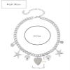 ZYIBPMSJKQCFK 2.7 * 2.7cm Bohemian Thick Chain With Star And Heart Pendant Necklace,silvery,2.7 * 2.7cm view 3