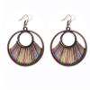 7.5 * 5.5cm Handmade Bohemian Fabric Hollow Earrings For Women,coffee,7.5 * 5.5cm view 2