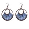 7.5 * 5.5cm Handmade Bohemian Fabric Hollow Earrings For Women,coffee,7.5 * 5.5cm view 3