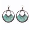 7.5 * 5.5cm Handmade Bohemian Fabric Hollow Earrings For Women,coffee,7.5 * 5.5cm view 4