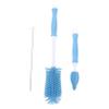 1Pc Silicone Bottle Cleaning Brush Rotating Feeder Tool with Suction Cup for Easy Storage Durable Nursing Bottle Brush Blue view 1