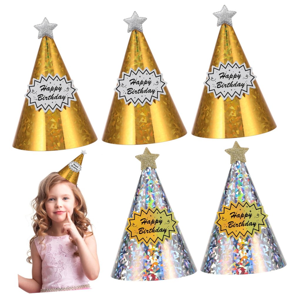 Abaodam 20Pcs Adorable Star Shaped Birthday Hats for Paper Party Headwear for Birthday Celebrations for Boys and Create Memorable Moments