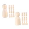 20pcs Unfinished Wooden Peg Dolls for DIY Crafts Miniature Wooden People Figures Friendly Art Projects Creative Blank Canvas for Painting and Decoration view 1
