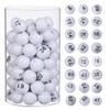 TOBBOMEY 75Pcs Raffle Balls Numbered Premium Calling Balls Numbered Game for Large Group Games Night and Recreational Parties Activities for Bingo and Lottery Machines White Plastic view 1