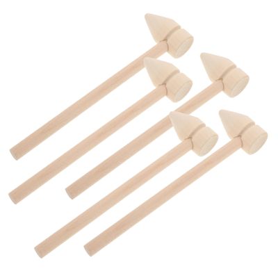 Operitacx 5Pcs Mini Wooden Hammers Tiny Wooden Hammer for Smooth Edges Lightweight for Block Activities Safe and Portable