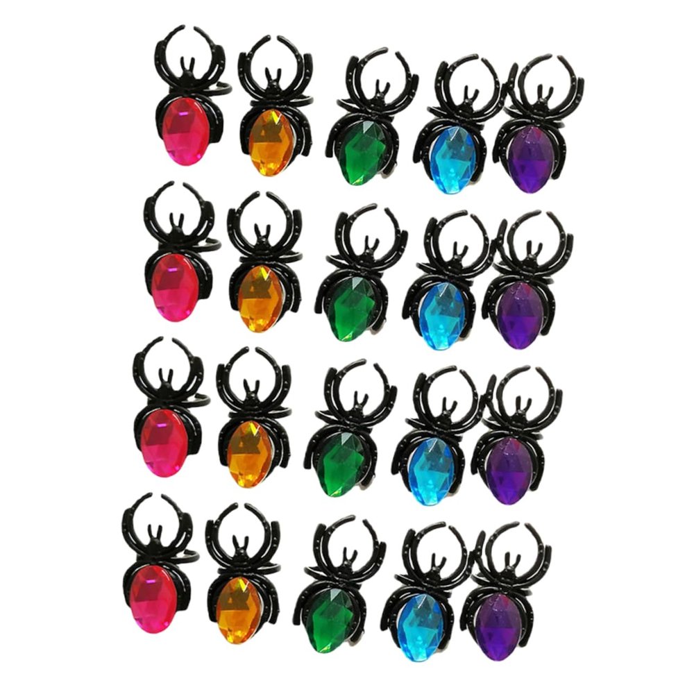 JOINPAYA 20Pcs Spooky Spider Rings Halloween Rings for Costume Accessories Eye Catching Decorations for Parties Unique for Halloween and Themed